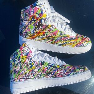 Custom Splattered Air Force 1s Size 10.5 Mens